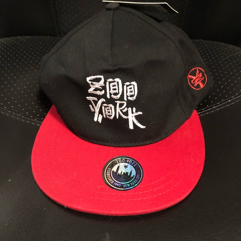 Zoo York Black and Red Snapback Cap unisex